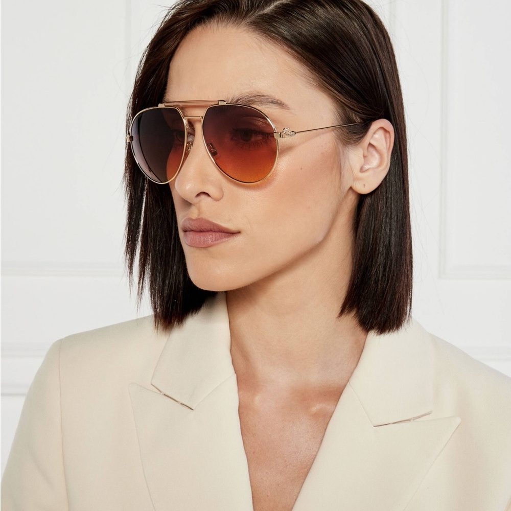 NWT ETRO Rose Gold Aviator Sunglasses Unisex oversized
